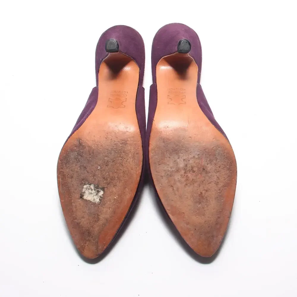 Vintage Doris Jene Purple Suede Slingback Pumps Heels Size 6.5M - Picture 5 of 8